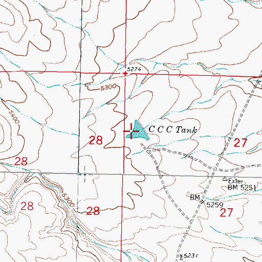 Topographic Map of CCC Tank, NM