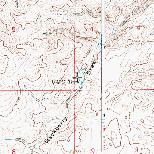 Topographic Map of CCC Tank, NM