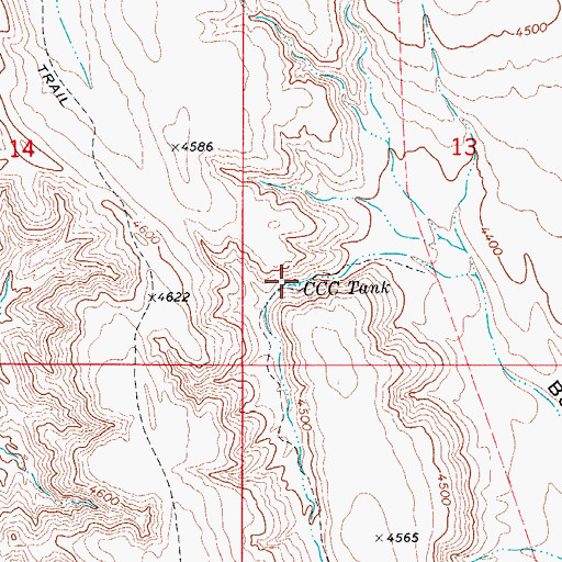 Topographic Map of CCC Tank, NM