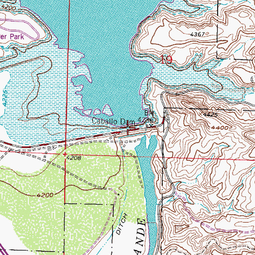 Topographic Map of Caballo Dam, NM