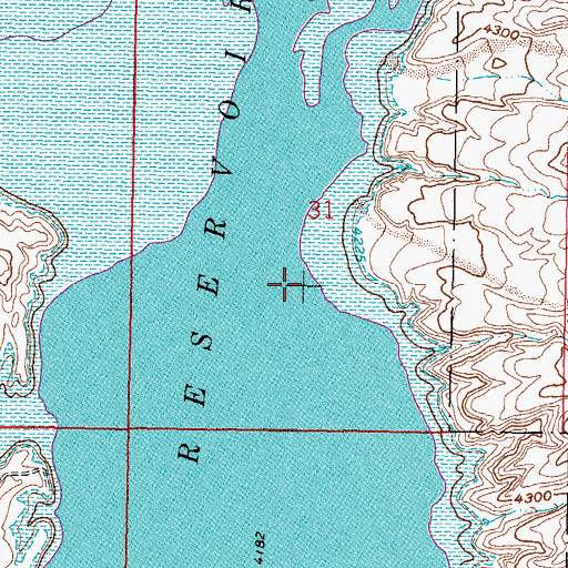Topographic Map of Caballo Reservoir, NM