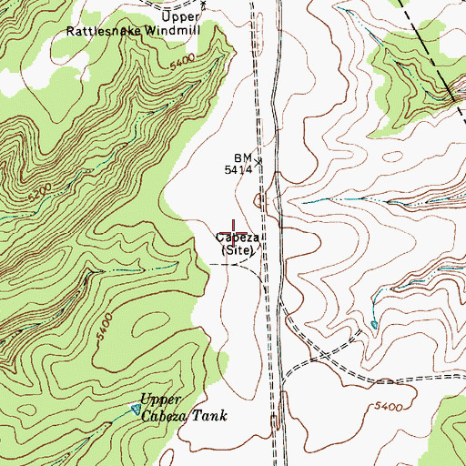 Topographic Map of Cabeza, NM