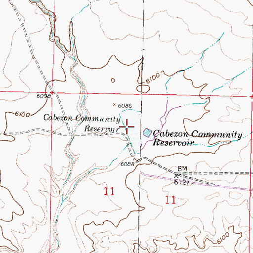 Topographic Map of Cabezon Community Reservoir, NM