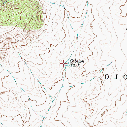 Topographic Map of Cabezon Tank, NM
