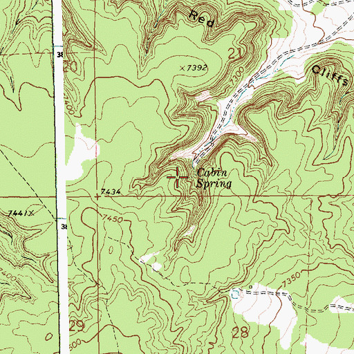 Topographic Map of Cabin Spring, NM