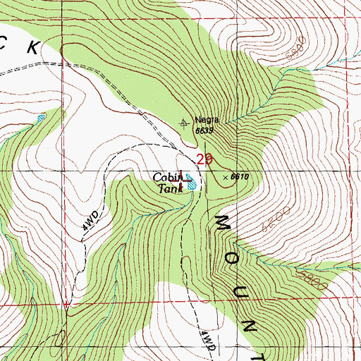 Topographic Map of Cabin Tank, NM