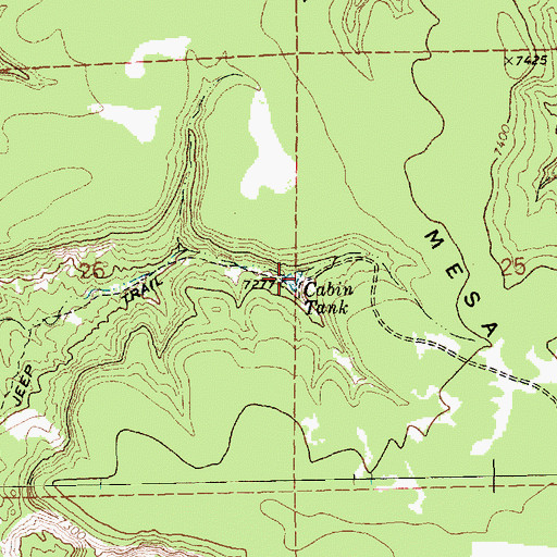 Topographic Map of Cabin Tank, NM