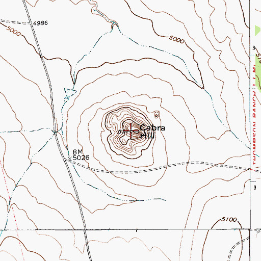 Topographic Map of Cabra Hill, NM