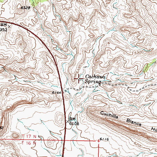 Topographic Map of Cachana Spring, NM