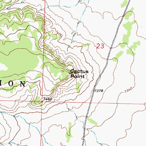 Topographic Map of Cactus Point, NM
