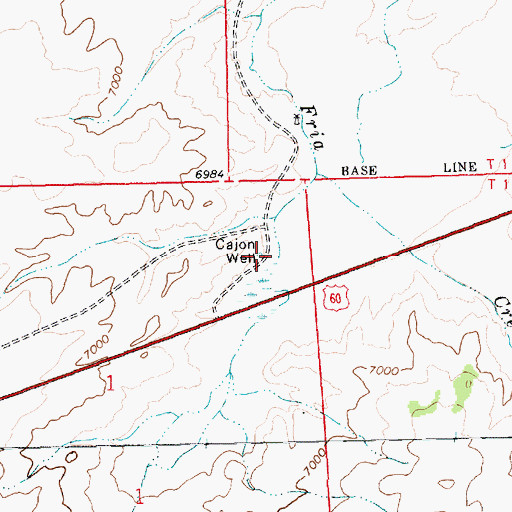 Topographic Map of Cajon Well, NM