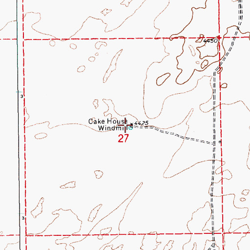 Topographic Map of Cake House Windmill, NM