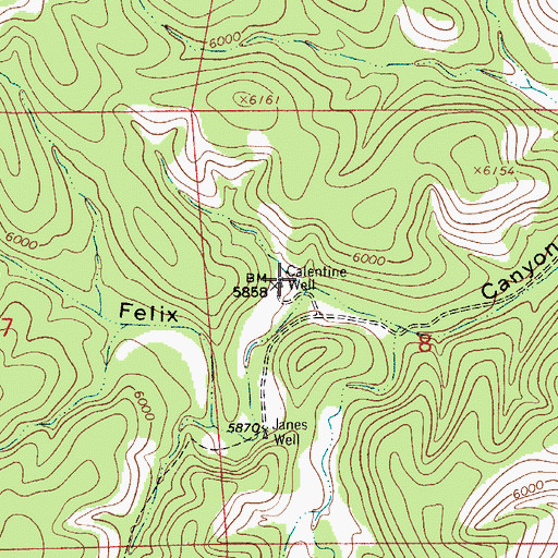 Topographic Map of Calentine Well, NM