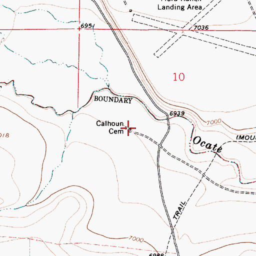 Topographic Map of Calhoun Cemetery, NM