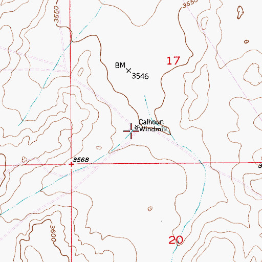 Topographic Map of Calhoun Windmill, NM