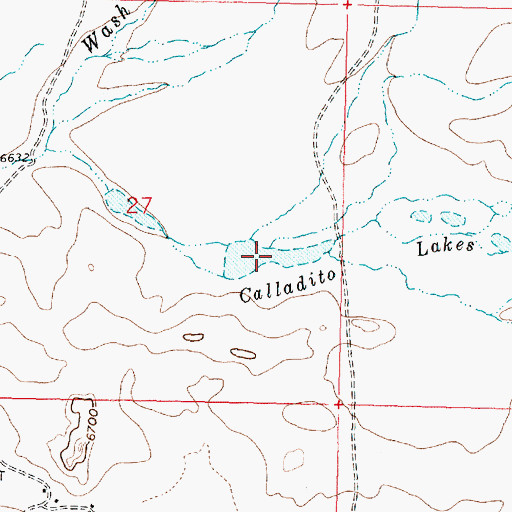 Topographic Map of Calladito Lakes, NM