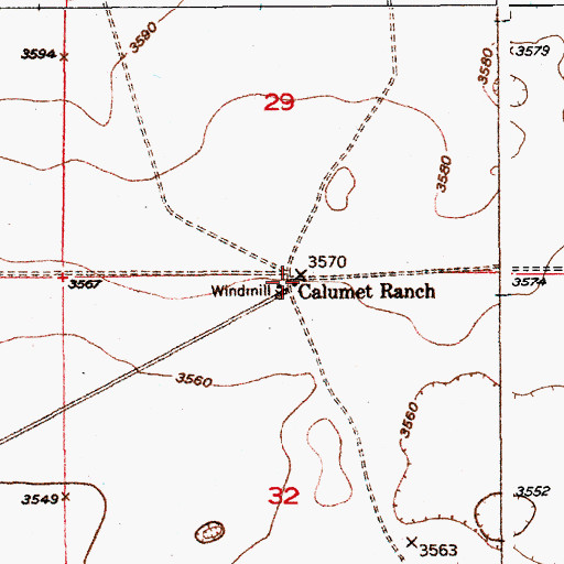 Topographic Map of Calumet Ranch, NM
