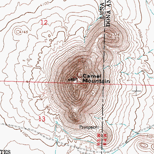 Topographic Map of Camel Mountain, NM
