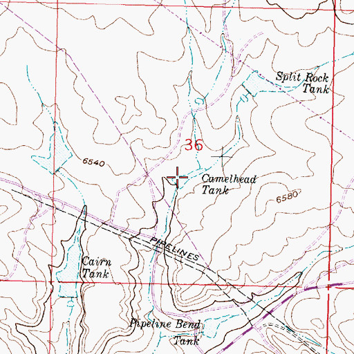 Topographic Map of Camelhead Tank, NM