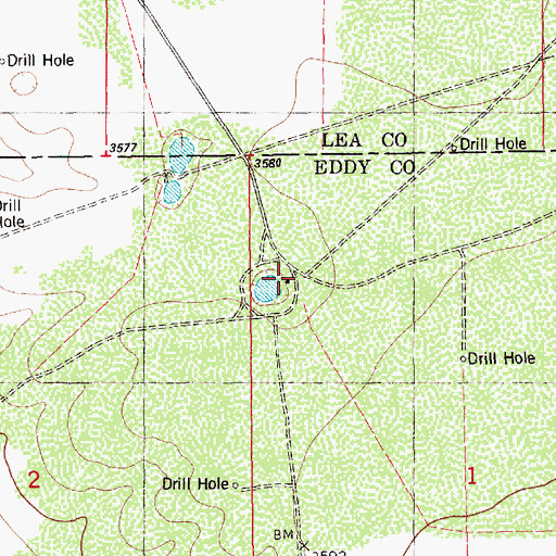 Topographic Map of Campbell Ranch, NM