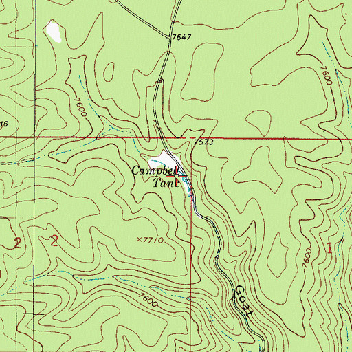 Topographic Map of Campbell Tank, NM