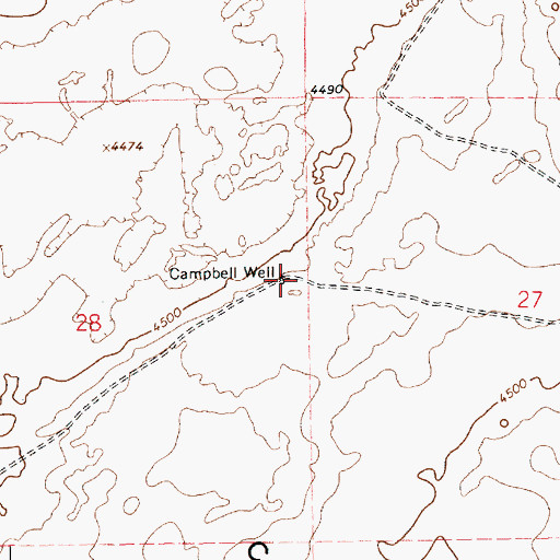 Topographic Map of Campbell Well, NM