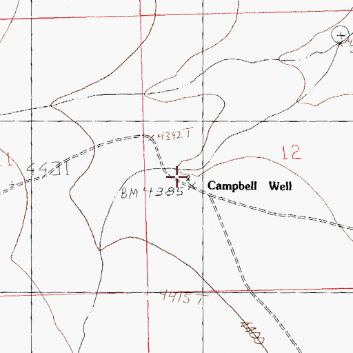 Topographic Map of Campbell Well, NM