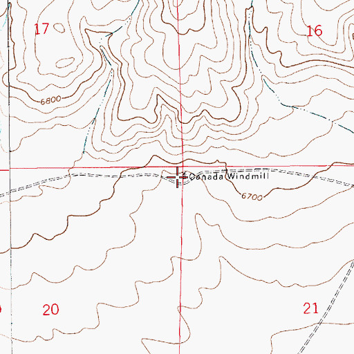 Topographic Map of Caada Windmill, NM