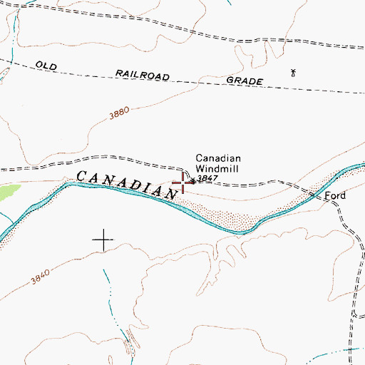 Topographic Map of Canadian Windmill, NM