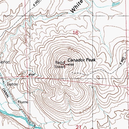 Topographic Map of Canador Peak, NM