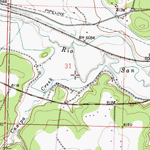 Topographic Map of Canipa Creek, NM