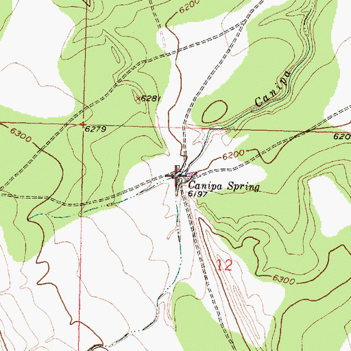 Topographic Map of Canipa Spring, NM
