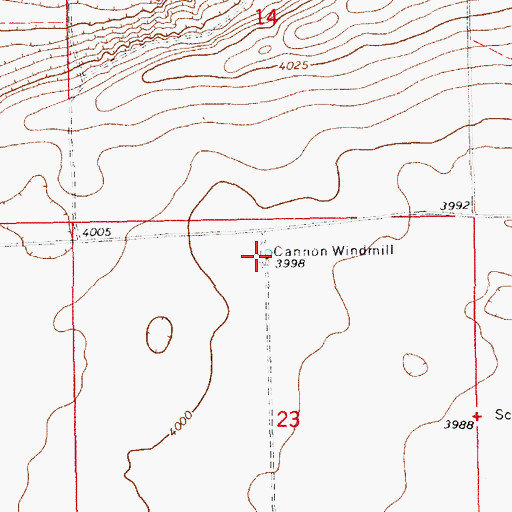Topographic Map of Cannon Windmill, NM