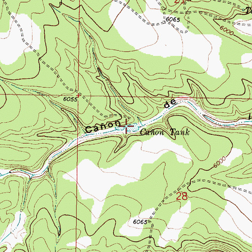 Topographic Map of Caon Tank, NM