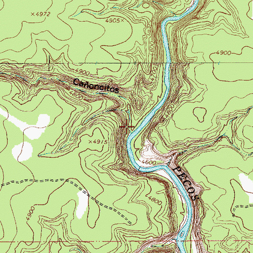 Topographic Map of Caoncitos, NM