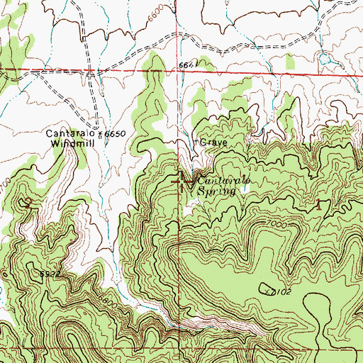 Topographic Map of Cantaralo Spring, NM