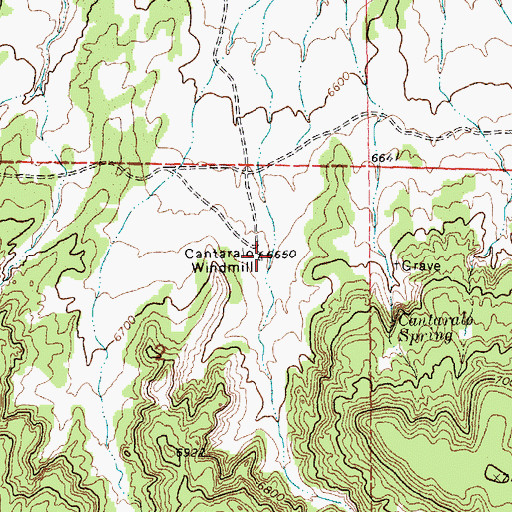 Topographic Map of Cantaralo Windmill, NM