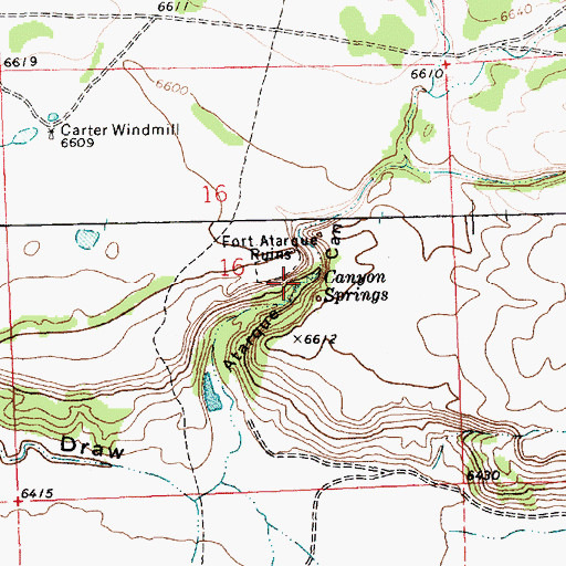 Topographic Map of Canyon Springs, NM
