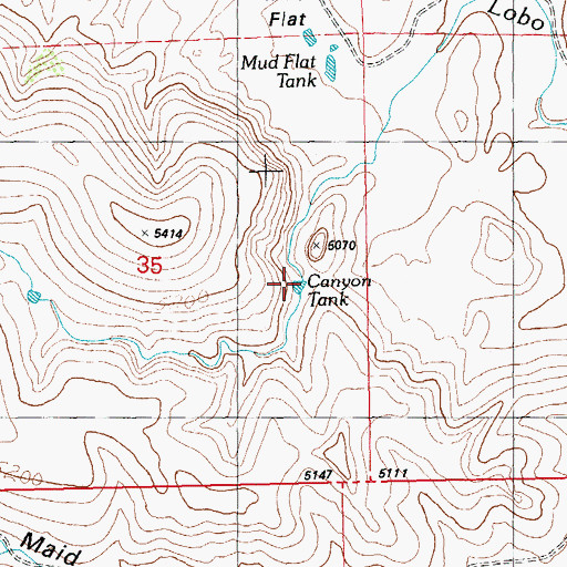 Topographic Map of Canyon Tank, NM