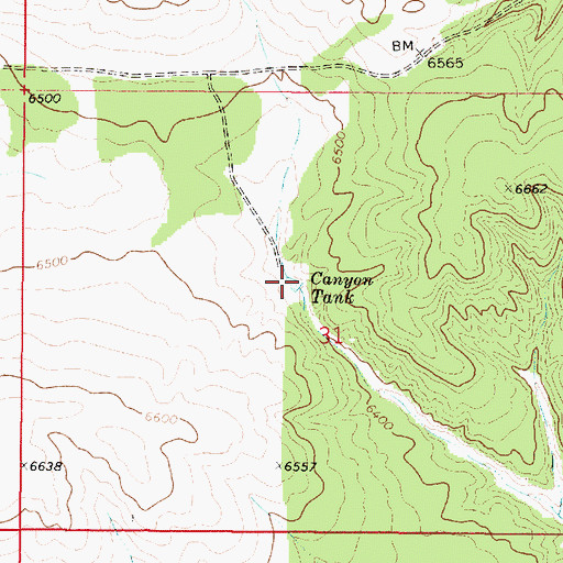 Topographic Map of Canyon Tank, NM
