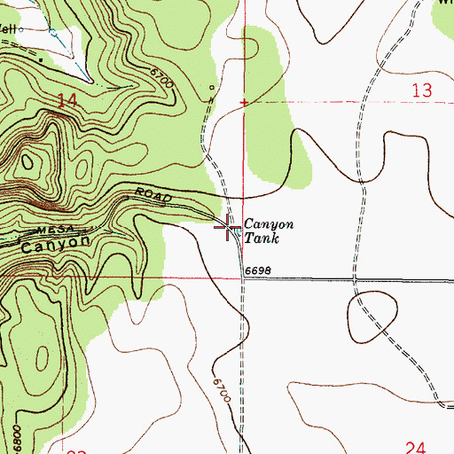 Topographic Map of Canyon Tank, NM