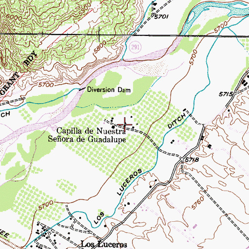 Topographic Map of Capilla de Nuestra Seora de Guadalupe, NM