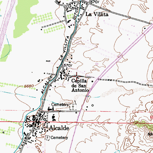 Topographic Map of Capilla de San Antonio, NM
