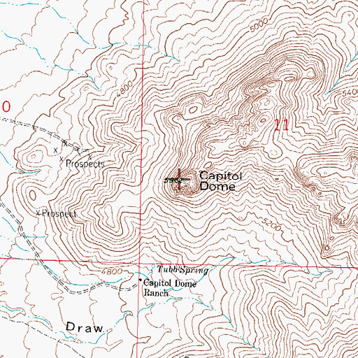 Topographic Map of Capitol Dome, NM