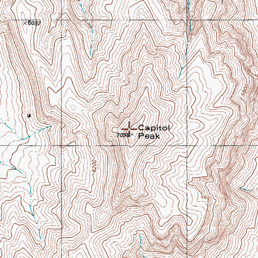 Topographic Map of Capitol Peak, NM