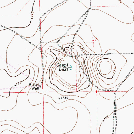 Topographic Map of Capps Lake, NM