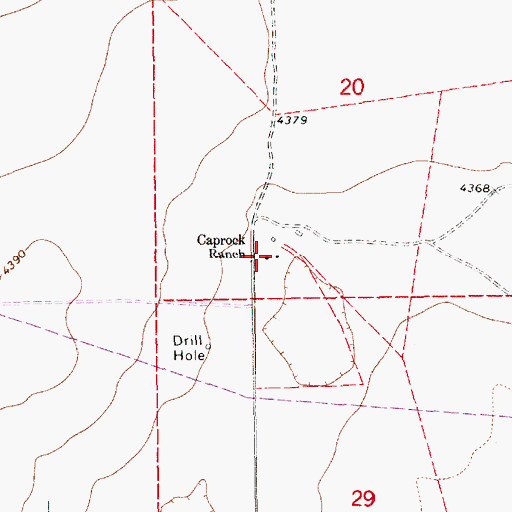 Topographic Map of Caprock Ranch, NM