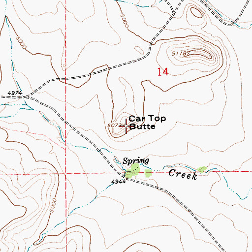 Topographic Map of Car Top Butte, NM