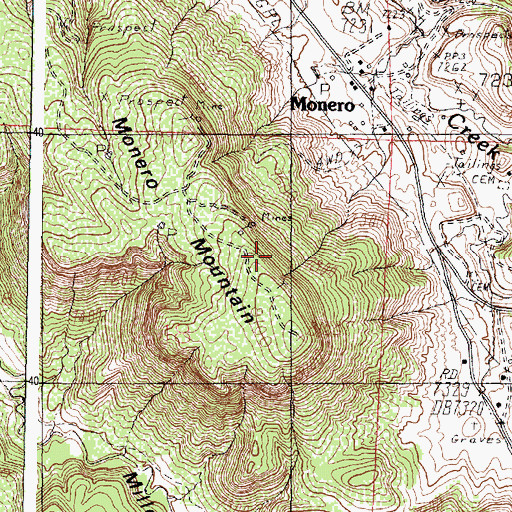 Topographic Map of Caranti Brothers Mine, NM