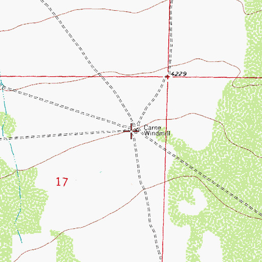 Topographic Map of Carne Windmill, NM